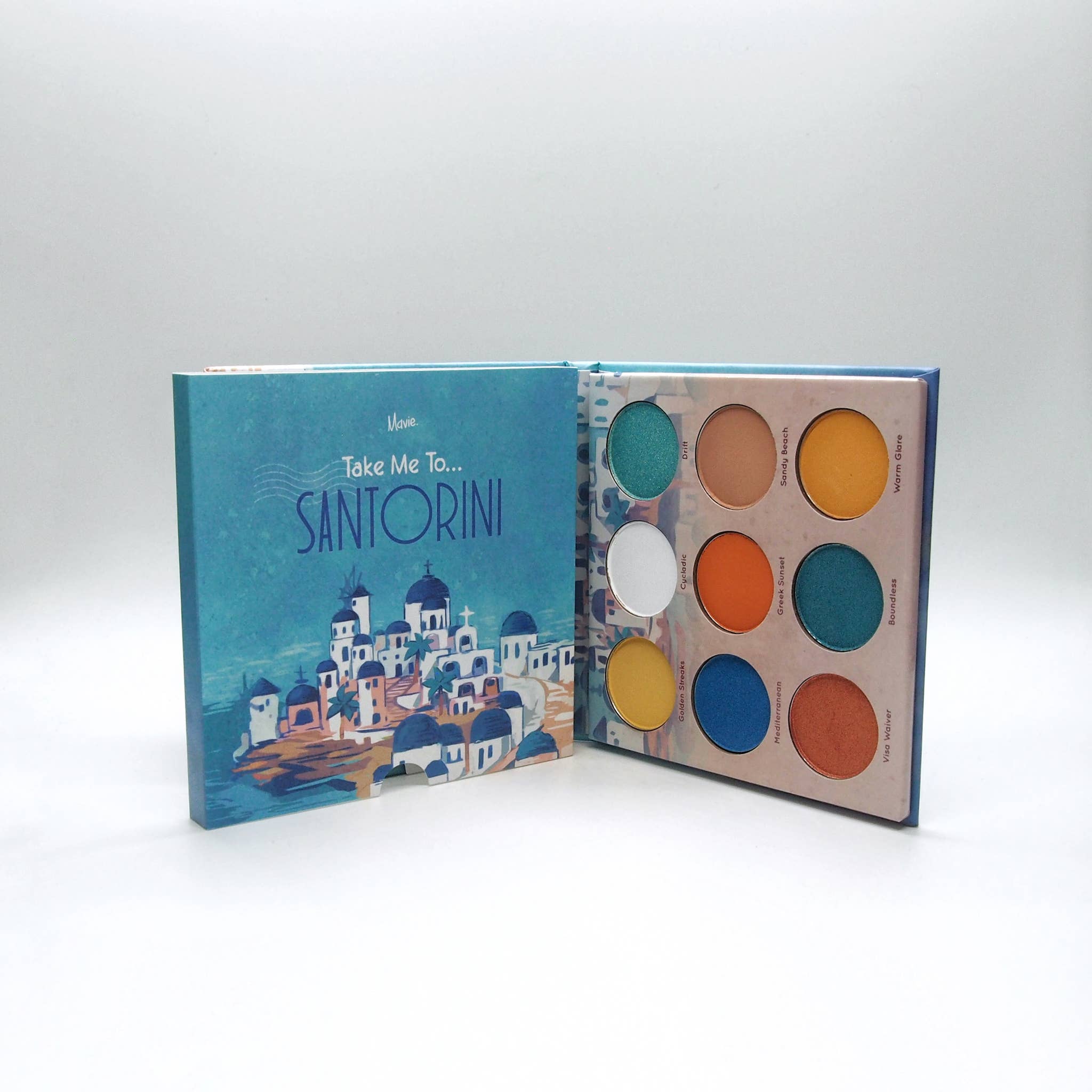 Mavie. Cosmetics – Engroshandel Øjenskyggepalette – Tag mig til... Santorini Øjenskygge Palette