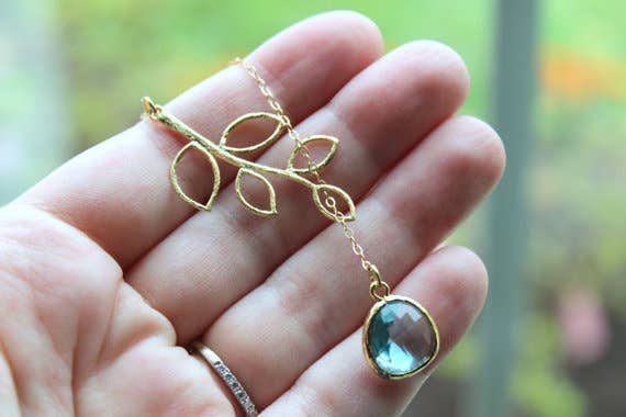 Laalee Jewelry – Engroshandel Lariat/Y-hal halskæde – Akvamarin Lariat halskæde1