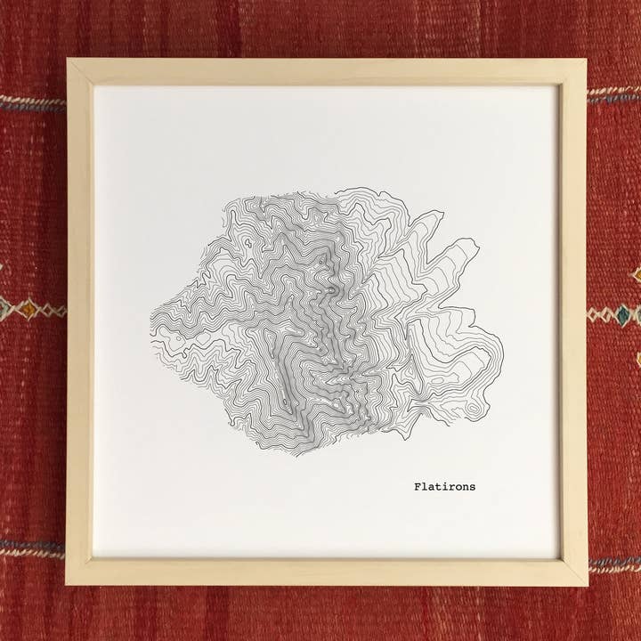 12'' x 12'' Flatirons - Boulder Colorado Topographic Map Art Print for wholesale by Tim Plus April