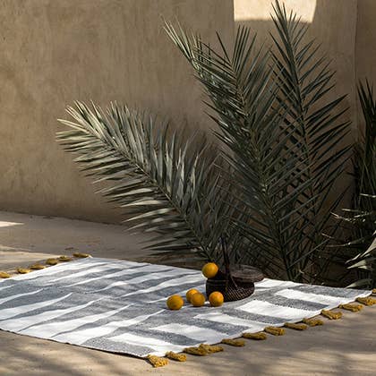 Svart Svart kaskad kilim matta för wholesale på Faire2