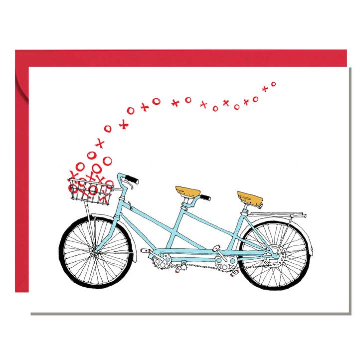 Tandem XO Bike Card for wholesale by Rachelink Cards & Illustrations