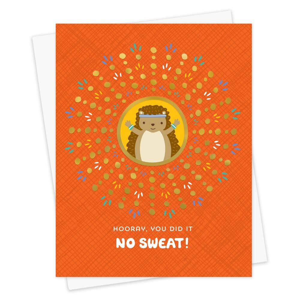 Night Owl Paper Goods - Wholesale Congratulations Card - Hooray Hedgehog Foil Stamped Congratulations Card0