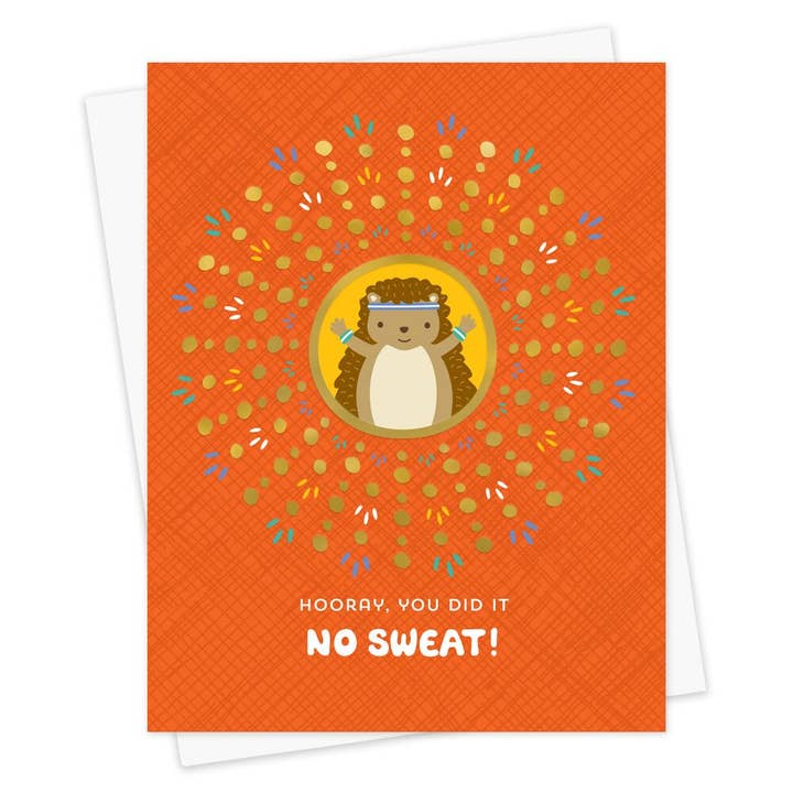 Night Owl Paper Goods - Wholesale Congratulations Card - Hooray Hedgehog Foil Stamped Congratulations Card