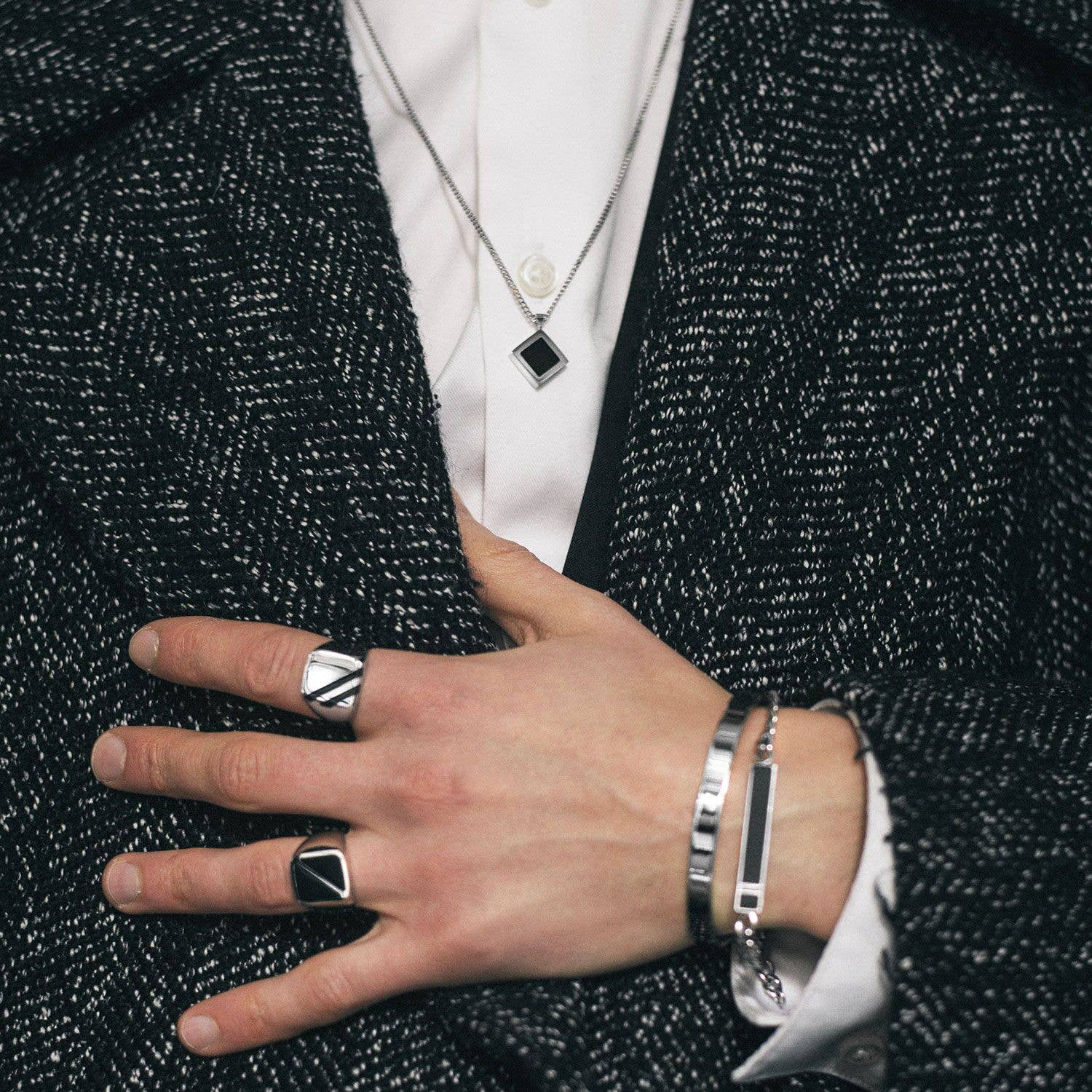 SEVEN50 - Wholesale Link & Chain Bracelet - 5mm Curb Chain Plate Bracelet2