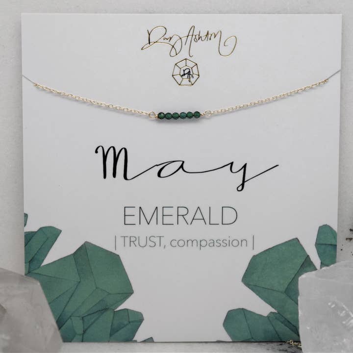 Emerald Bar Necklace - May for wholesale by Rory Ashton Jewelry