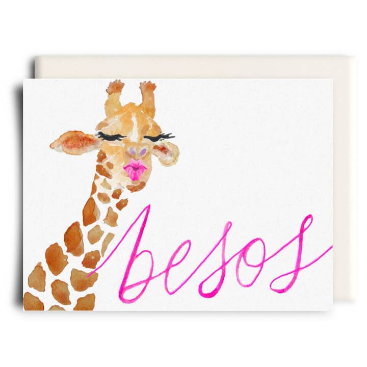 Besos Giraffe | Love Greeting Card for wholesale by Inkwell Cards