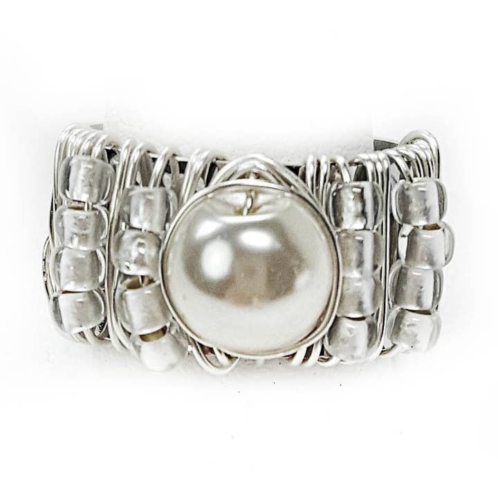 Adjustable Pearl Ring for wholesale by Wrap Your Style