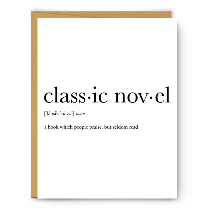 Classic Novel Definition - Literary Everyday Card for wholesale by Footnotes