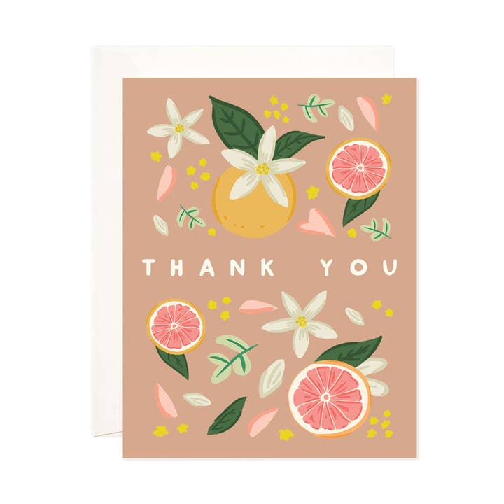 Cartão de agradecimento Citrus - Cartão de agradecimento por atacado de Bloomwolf Studio