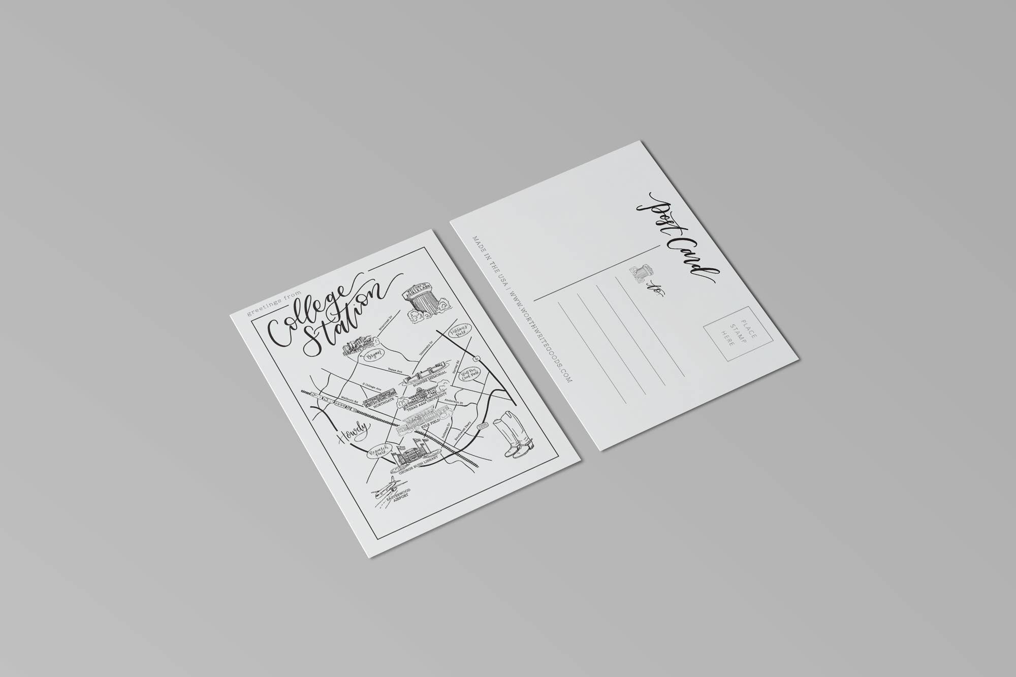 Worthwrite Goods - Wholesale Postcard - College Station City Post Card0