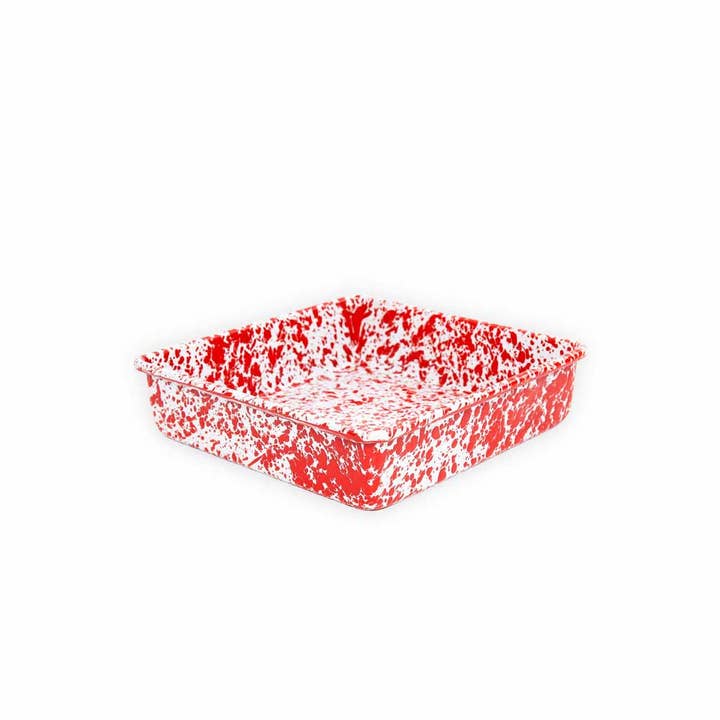 Crow Canyon Home - Wholesale Baking Dish - Crow Canyon Enamelware Splatter Square Brownie Pan