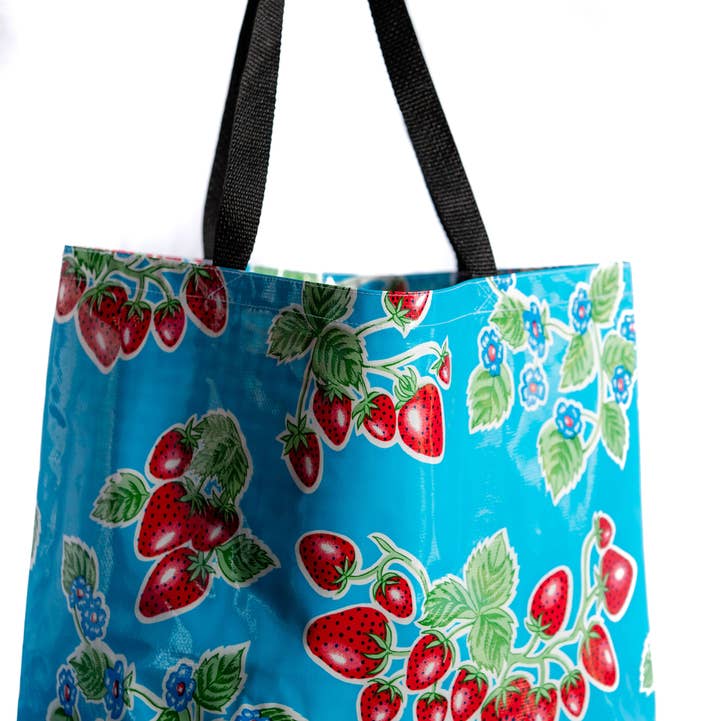 Light Blue Forever Large Tote for wholesale by Oilcloth International