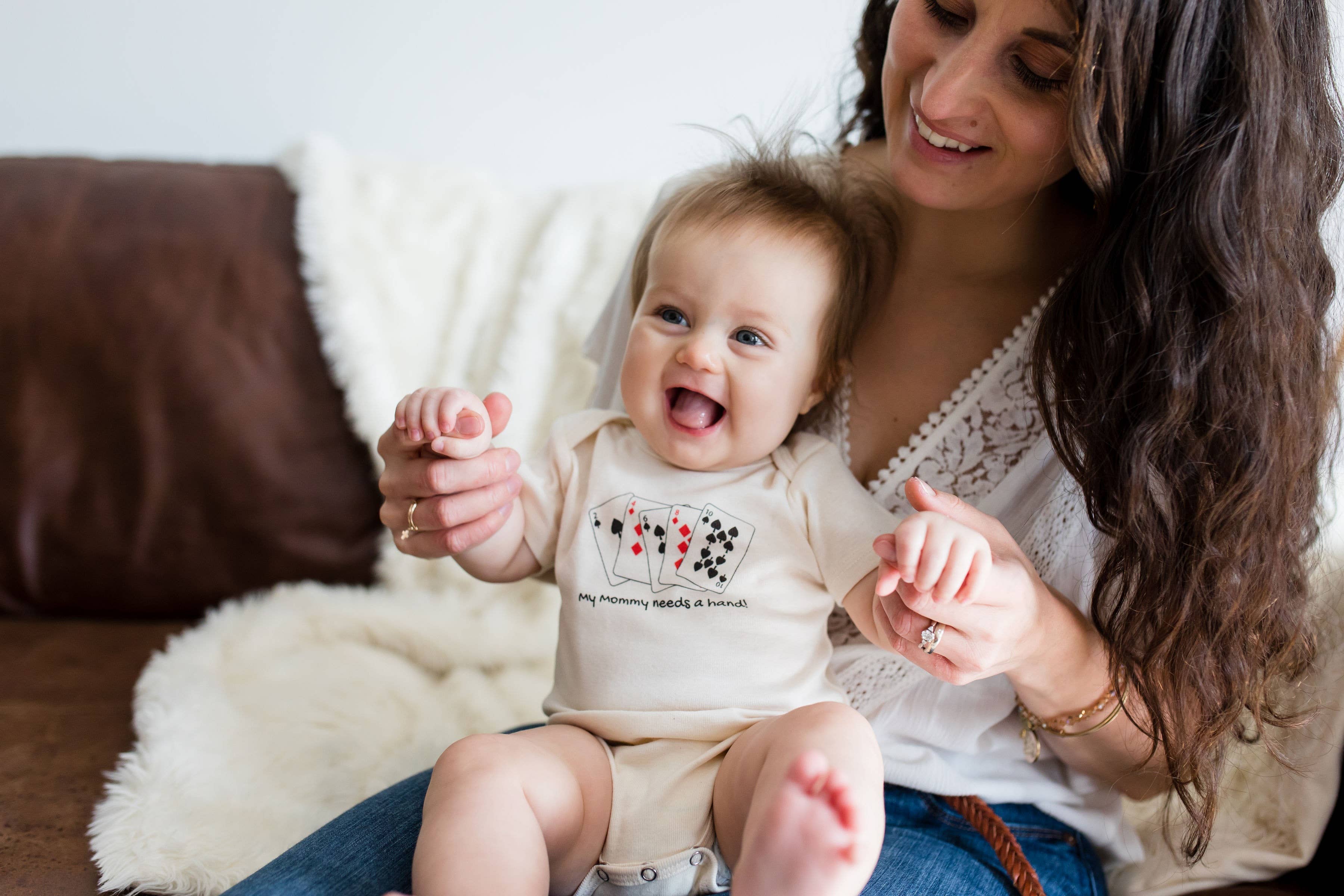 Simply Chickie Organic USA Made Baby and Kid's Clothing - Wholesale Bodysuit (Non-Footed) - Baby - Baby Organic Romper Poker Cards Onesie Short Sleeve Mom1