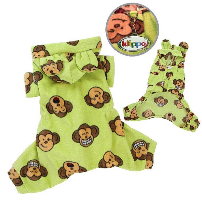 Klippo Pet - Wholesale Pet Hoodie - Dog - Silly Monkey Fleece Pajamas with Hood - Lime1