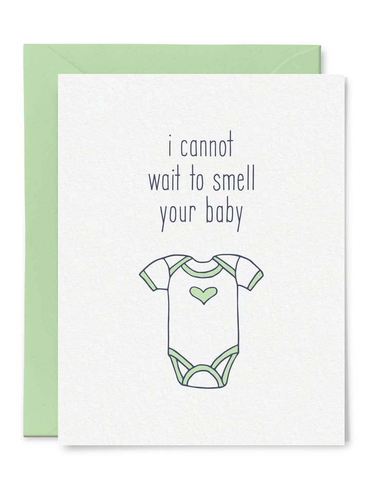 Mal posso esperar para cheirar seu cartão de bebê por atacado de Tiny Hooray