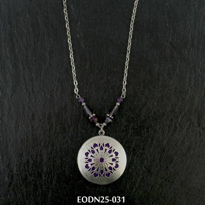 AAOTE - Wholesale Aromatherapy necklace - Aromatherapy Locket Essential Oil Diffuser Necklaces on Beaded Chain 15