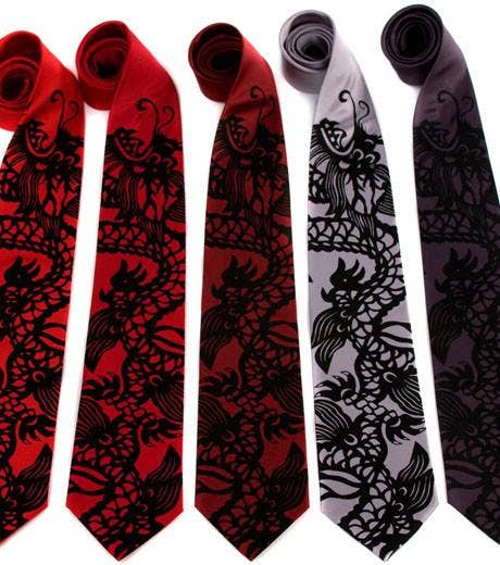 Cyberoptix Tie Lab - Wholesale Necktie - Men's - Chinese Dragon Silk Necktie5