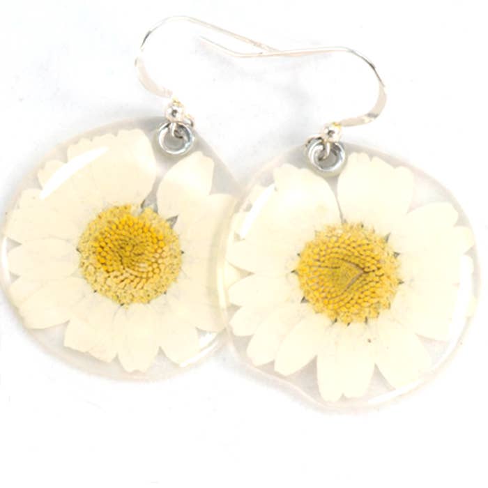 65010 White Daisy Earrings for wholesale by Petal Connection