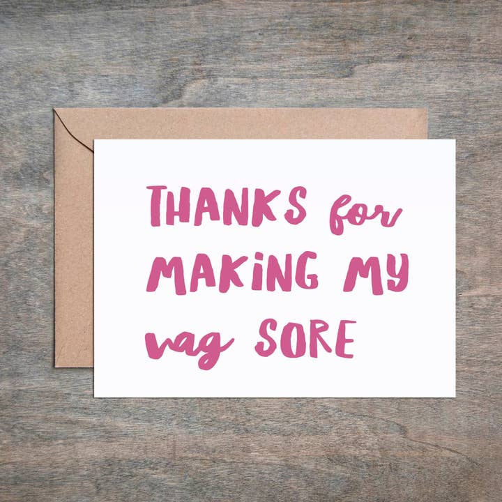 Danke für die Herstellung von My Vag Sore Geburtstagskarte für den Großhandel von Crimson and Clover Studio