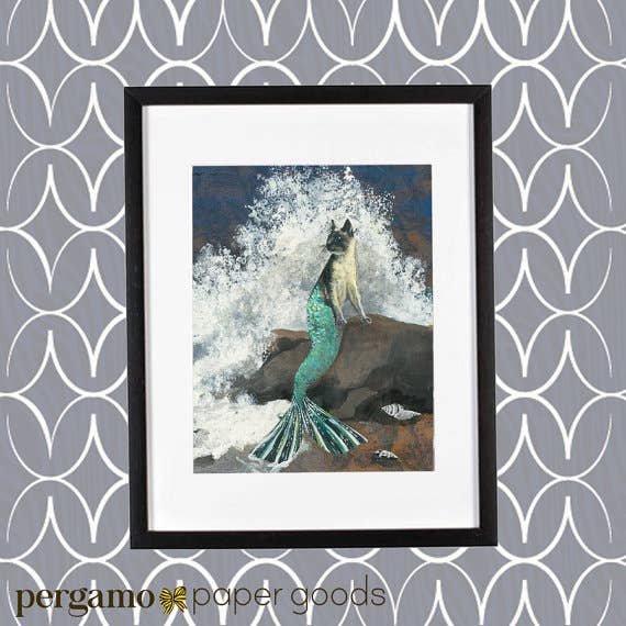Pergamo Paper Goods - Wholesale Art Print - Mermaid Cat 8X10 Art Print1