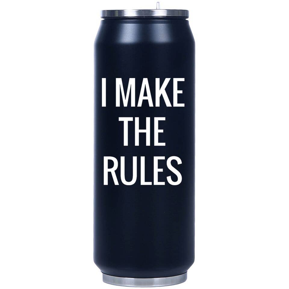 Made2Order - Wholesale Water Bottle - I Make the Rules White Fliptop Water Bottle0