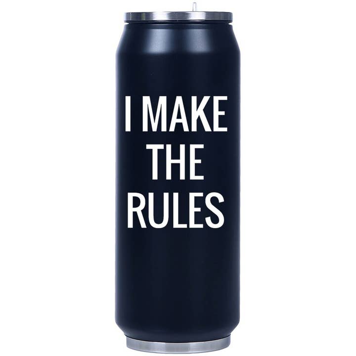 Made2Order - Wholesale Water Bottle - I Make the Rules White Fliptop Water Bottle