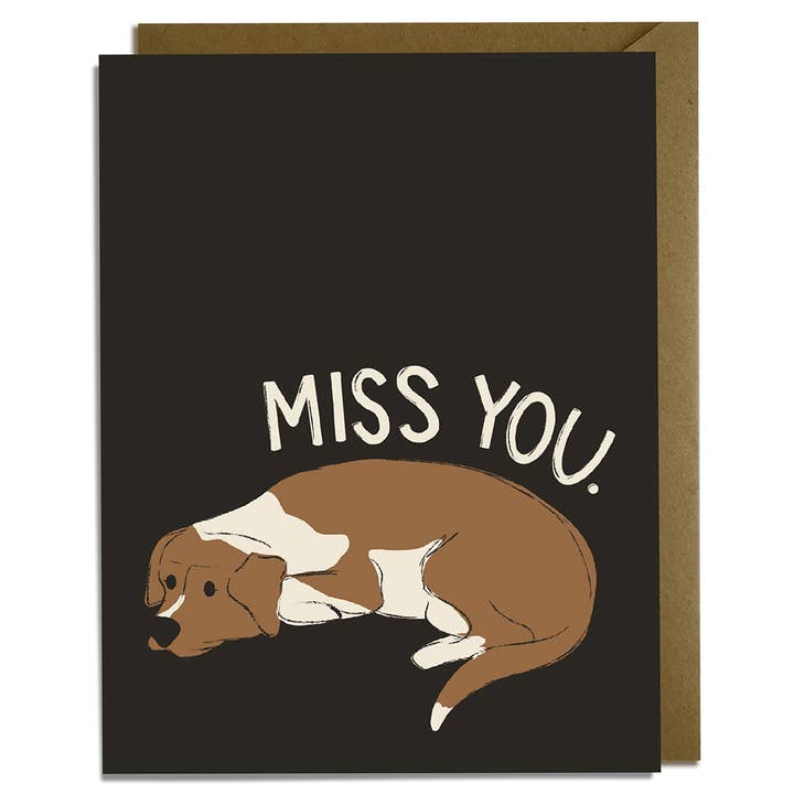 Biglietto "Mi manchi, cane" per la vendita all'ingrosso da parte di Kat French Design