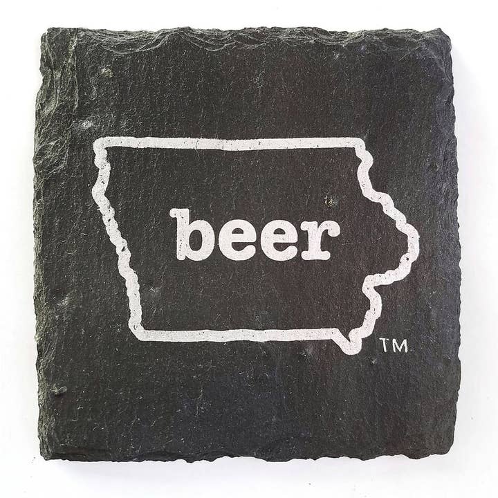 Iowa Beer Slate Coaster for wholesale by Cheers Ink