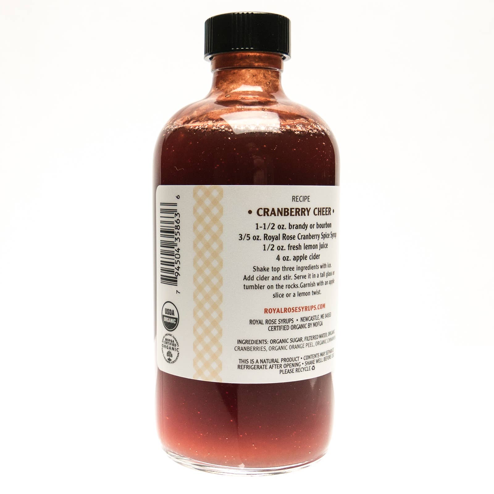 Royal Rose Syrups - Wholesale Cocktail Mix/Syrup - Cranberry Spice Organic Simple Syrup 8oz2