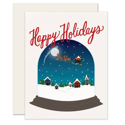 Santa Snowglobe säsongens hälsningskort för wholesale av Slightly Stationery