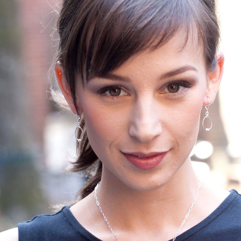 Freshie & Zero - Wholesale Dangle Earrings - Wire Wrapped Circle Dainty Drop Earrings, STITCH2