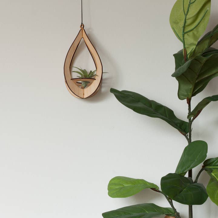 Savvie Studio - Wholesale Hanging Planter - Air Plant Hanger Teardrop Maple