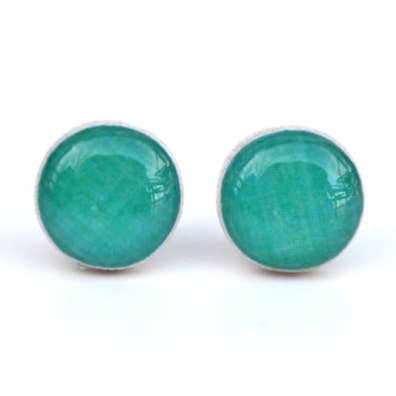 Boucles d'oreilles à tige bleu aqua pour la vente par Starlight Woods