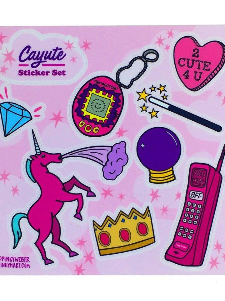 Cayute Sticker Sheet for wholesale by Pinky Weber