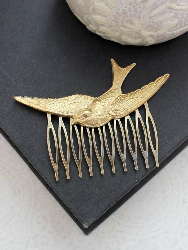 Gold Flying Bird Comb for wholesale on Faire1