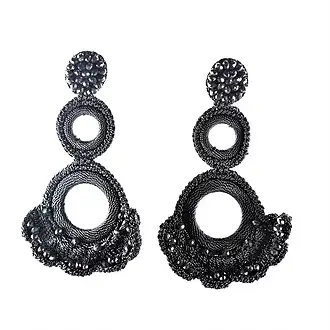 NARA HANDMADE JEWELRY - Wholesale Dangle Earrings - Black Stunning Earrings0