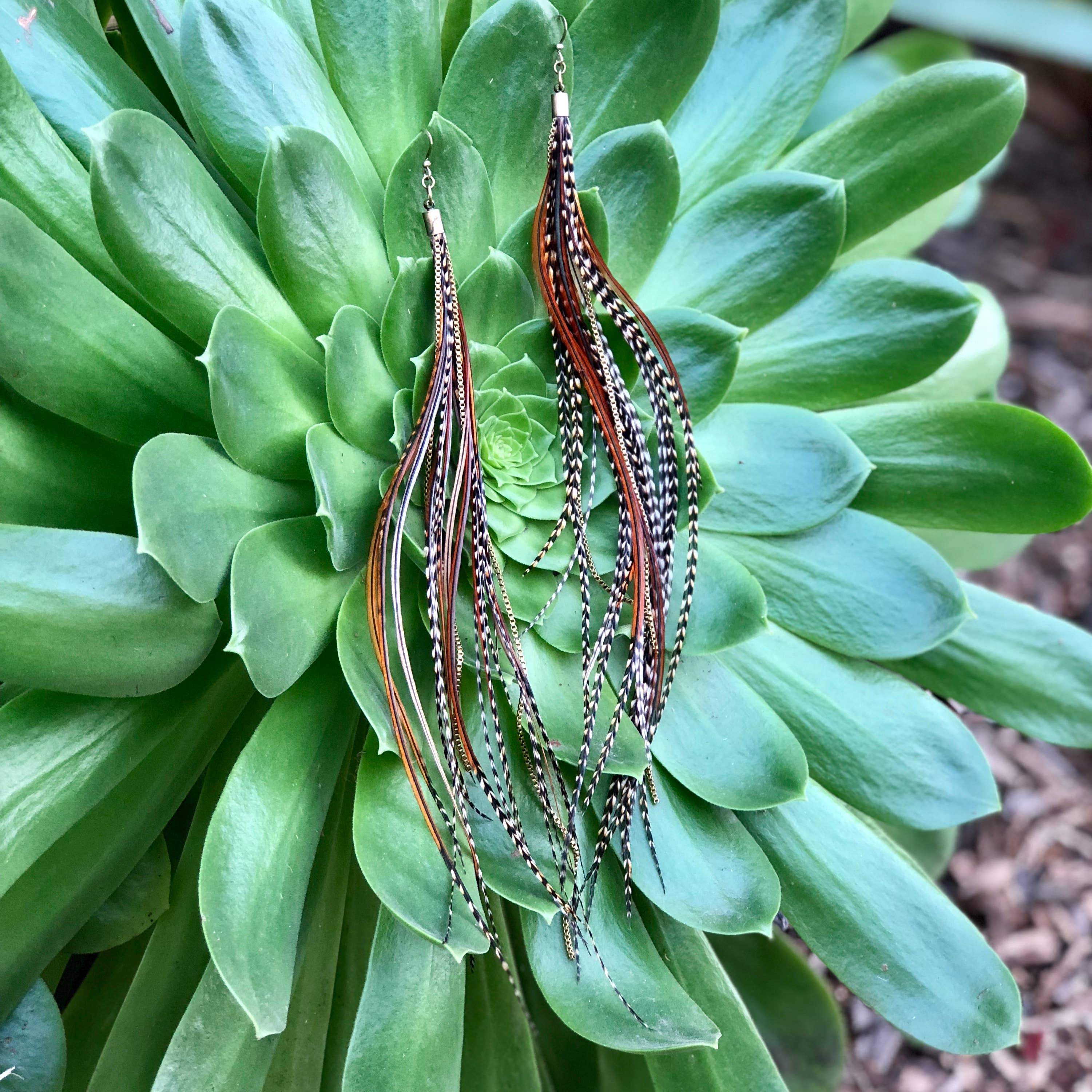 ASTALI - Wholesale Tassel Earrings - Extra Long Feather Earrings - Fawn & Grizzly, Boho Western8