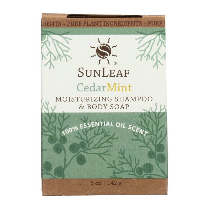 Shampooing à la menthe et savon pour le corps pour la vente par SunLeaf Naturals