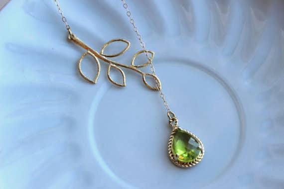Laalee Jewelry – Engroshandel Lariat/Y-hal halskæde – Peridot Apple Grøn Lariat Halskæde2