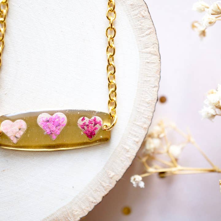 Real Flowers and Resin Necklace for wholesale by Ann + Joy