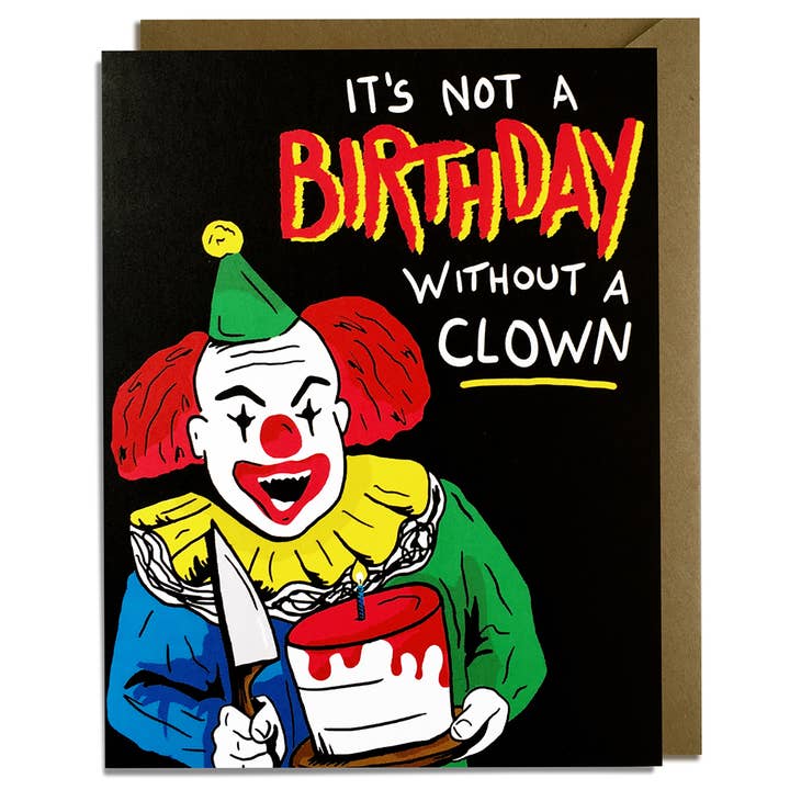 Carte d'anniversaire de clown pour la vente par Kat French Design