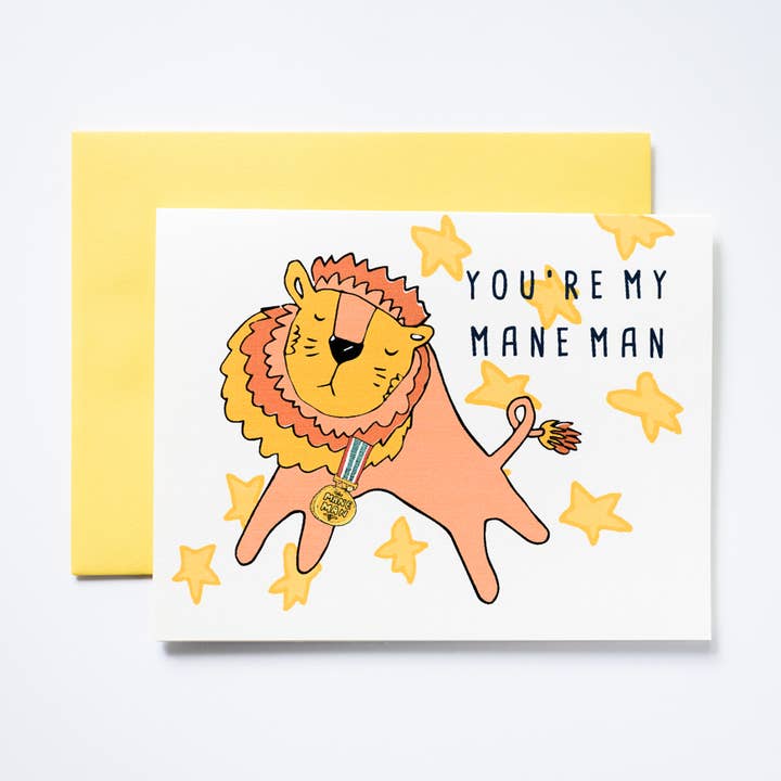 My Mane Man Greeting Card for wholesale by ILOOTPAPERIE
