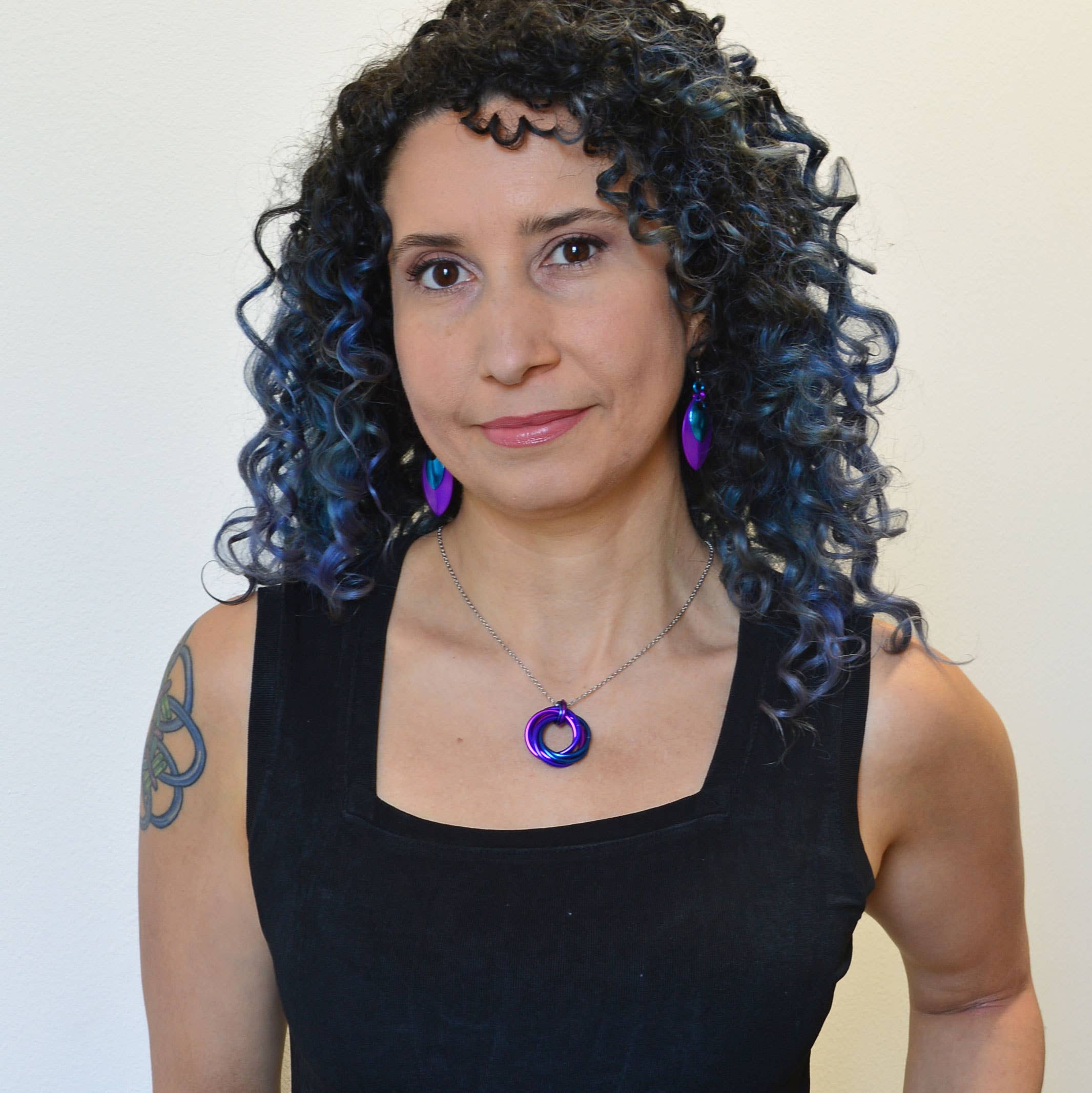 Rebeca Mojica Jewelry - Wholesale Pendant/Charm Necklace - Knotted Metal Large Swirl Pendant - Sunset2