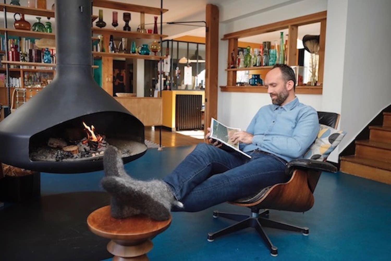 Marled Black Kosy Home Wool Slipper Socks - Nordic Attitude for wholesale on Faire3