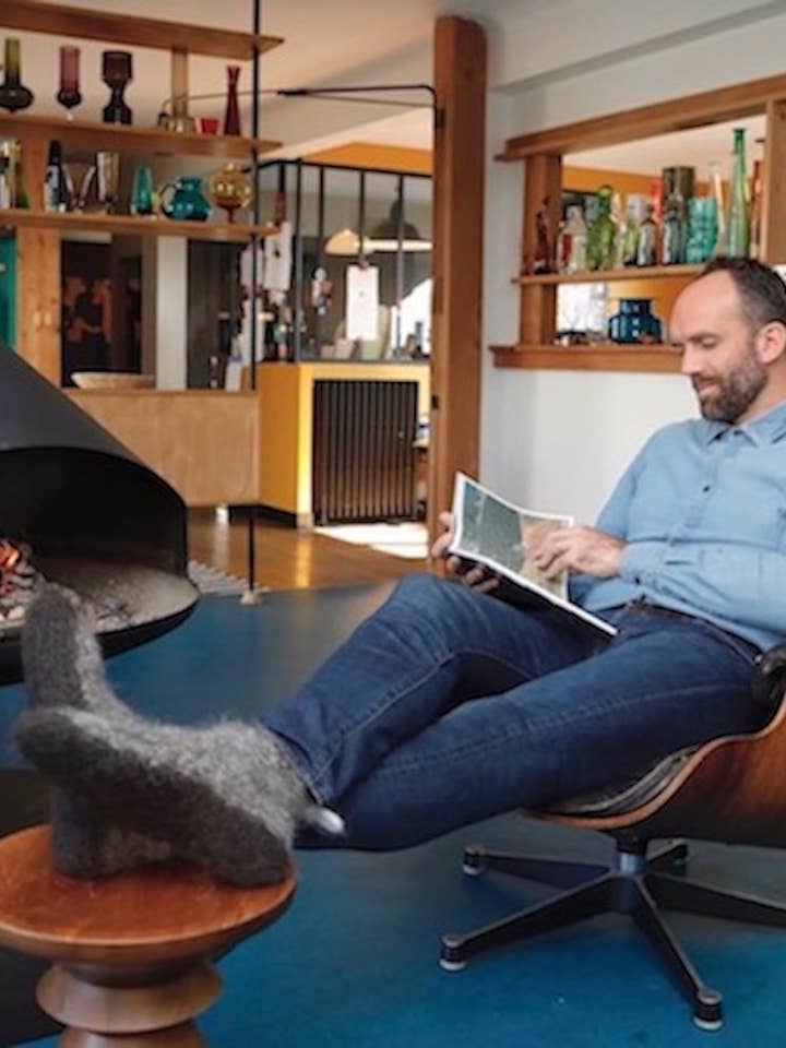 Marled Black Kosy Home Wool Slipper Socks - Nordic Attitude for wholesale on Faire3