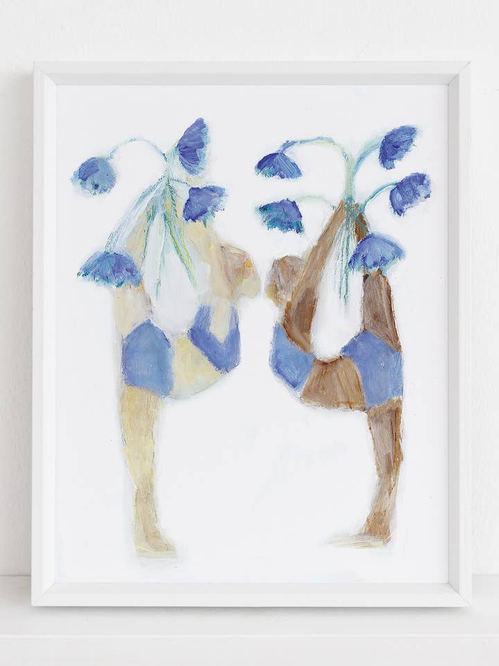 Blue Flowers Print for wholesale by Leigh Cypres