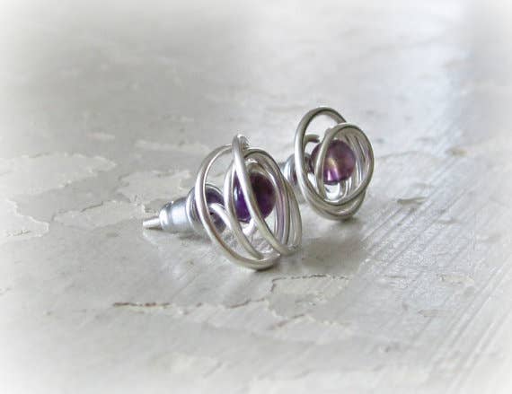 Contempo Jewelry - Vente Clous d'oreille - Boucle d'oreille à tige en améthyste et argent sterling4