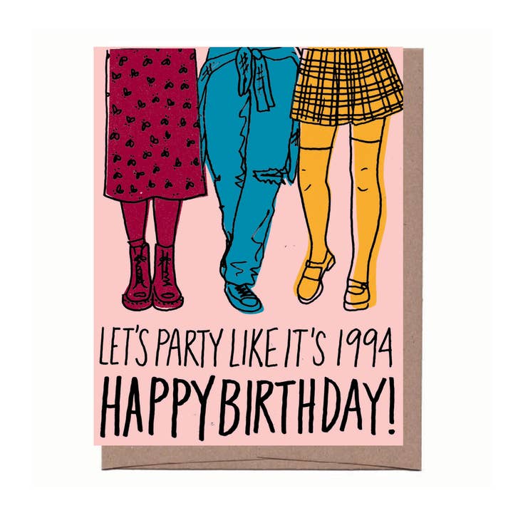 Party Like It's 1994 Birthday Card for wholesale by La Familia Green