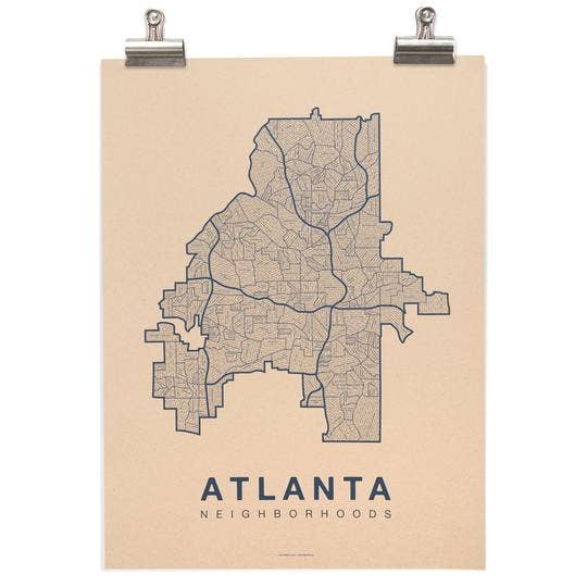 Native Maps - Wholesale Poster - Atlanta, GA Neighborhood City Map Poster3