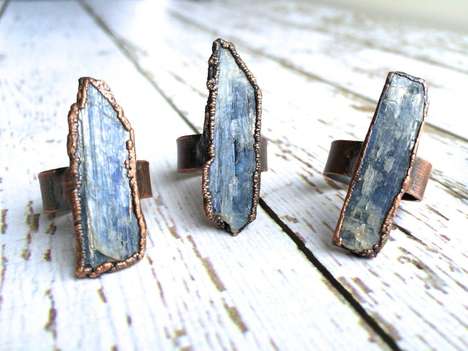 HAWKHOUSE - Wholesale Cocktail/Statement Ring - Blue Kyanite Healing Crystal Copper Ring
